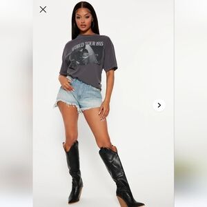 *NWT* Fashion Nova Light Blue Jean Distressed Shorts ~14